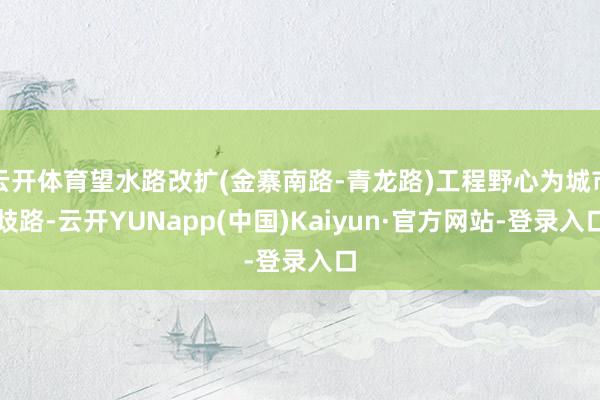 云开体育望水路改扩(金寨南路-青龙路)工程野心为城市歧路-云开YUNapp(中国)Kaiyun·官方网站-登录入口