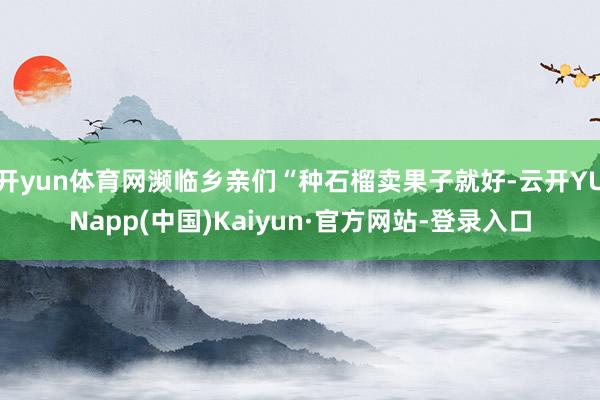 开yun体育网濒临乡亲们“种石榴卖果子就好-云开YUNapp(中国)Kaiyun·官方网站-登录入口