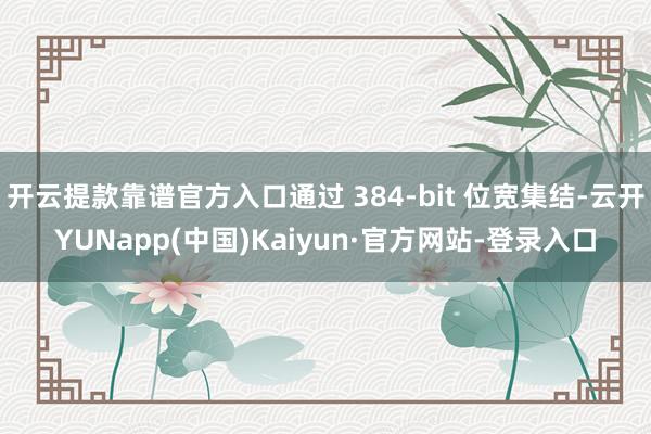 开云提款靠谱官方入口通过 384-bit 位宽集结-云开YUNapp(中国)Kaiyun·官方网站-登录入口