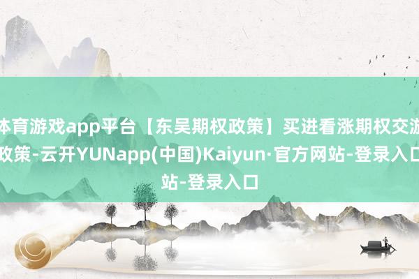 体育游戏app平台【东吴期权政策】买进看涨期权交游政策-云开YUNapp(中国)Kaiyun·官方网站-登录入口