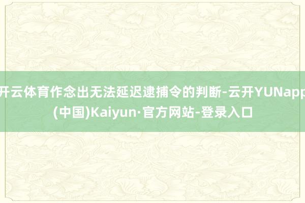 开云体育作念出无法延迟逮捕令的判断-云开YUNapp(中国)Kaiyun·官方网站-登录入口