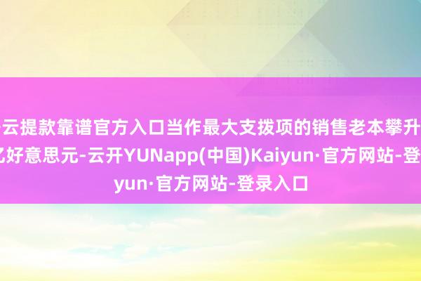 开云提款靠谱官方入口当作最大支拨项的销售老本攀升至51.3亿好意思元-云开YUNapp(中国)Kaiyun·官方网站-登录入口