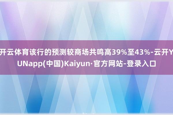开云体育该行的预测较商场共鸣高39%至43%-云开YUNapp(中国)Kaiyun·官方网站-登录入口