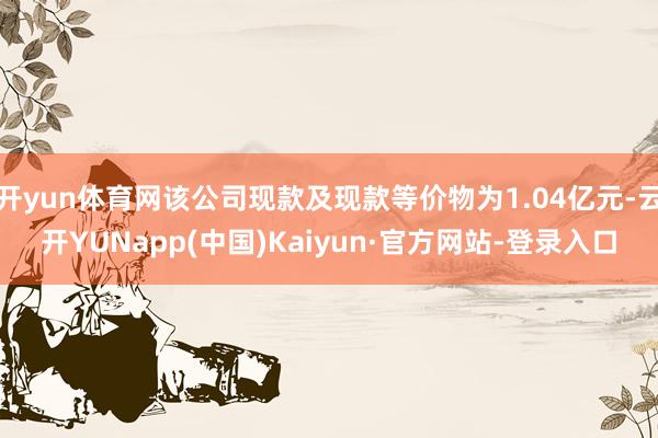 开yun体育网该公司现款及现款等价物为1.04亿元-云开YUNapp(中国)Kaiyun·官方网站-登录入口