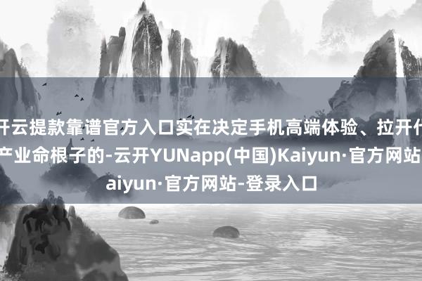 开云提款靠谱官方入口实在决定手机高端体验、拉开代差、掌控产业命根子的-云开YUNapp(中国)Kaiyun·官方网站-登录入口